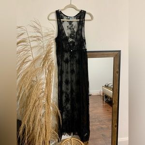 She+Sky Lace Button Up Kimono